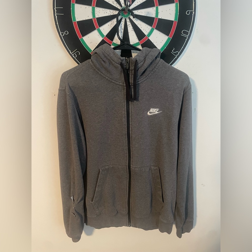 Grey Nike zip up hoodie